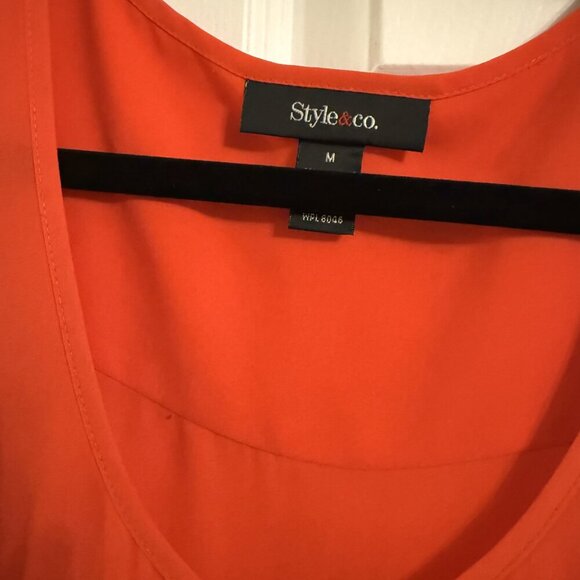 Style & Co Red Tank Top – Size Medium, EUC, Soft Knit Casual Basic - Picture 3 of 4